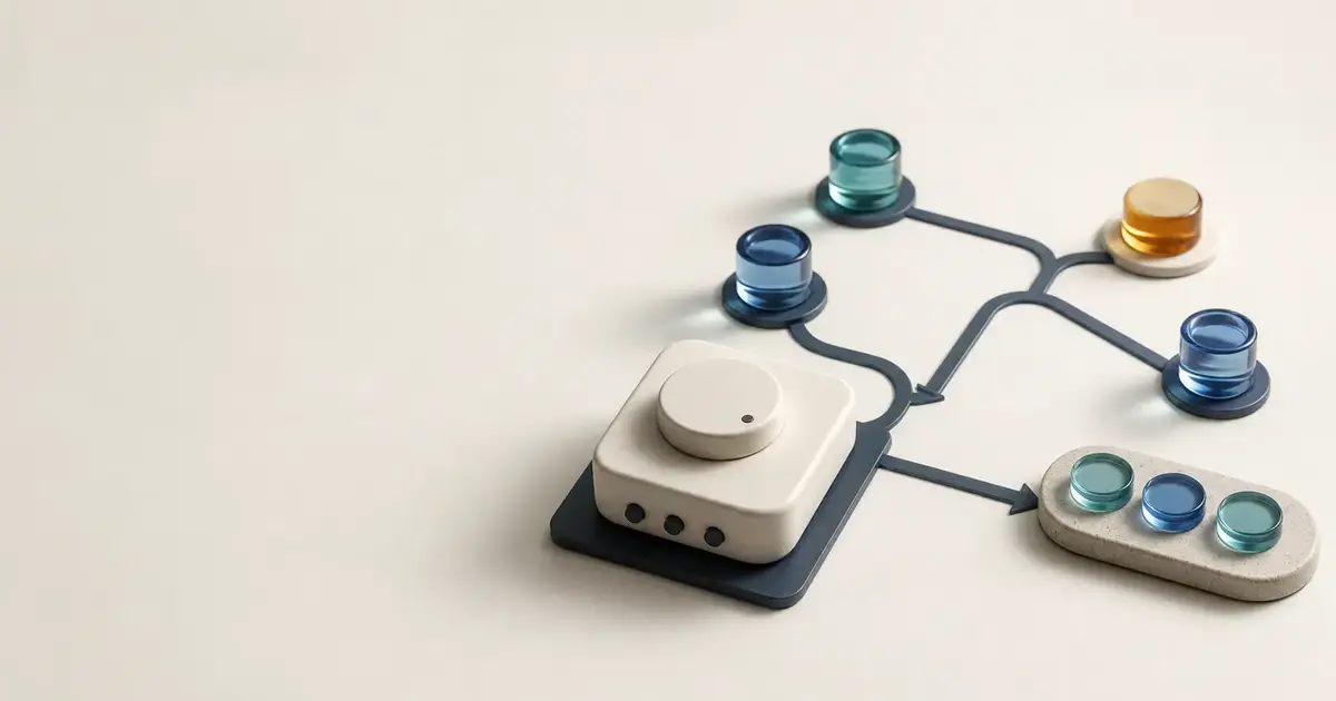 An editorial still life about the software that runs an agent